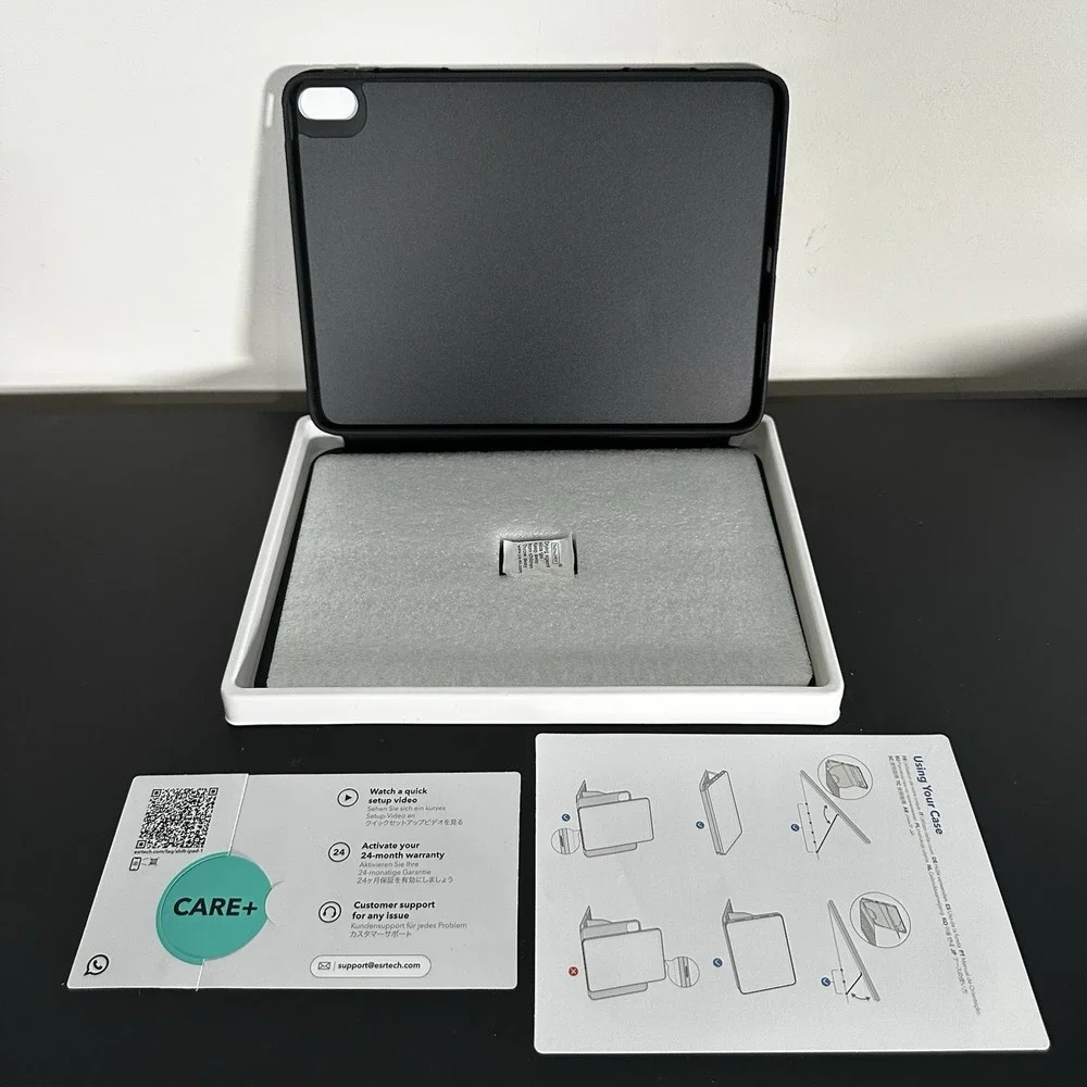 ESR iPad Air 11 Inch M4 M2 Case Magnetic Removable Stand Black Minimalist Tech